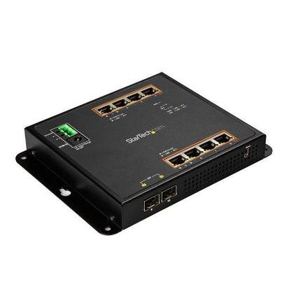 Startech.Com 8-Port Poe+ Gigabit Ethernet Switch Plus 2 Sfp Connections - Managed - Wall Mount With Front Access