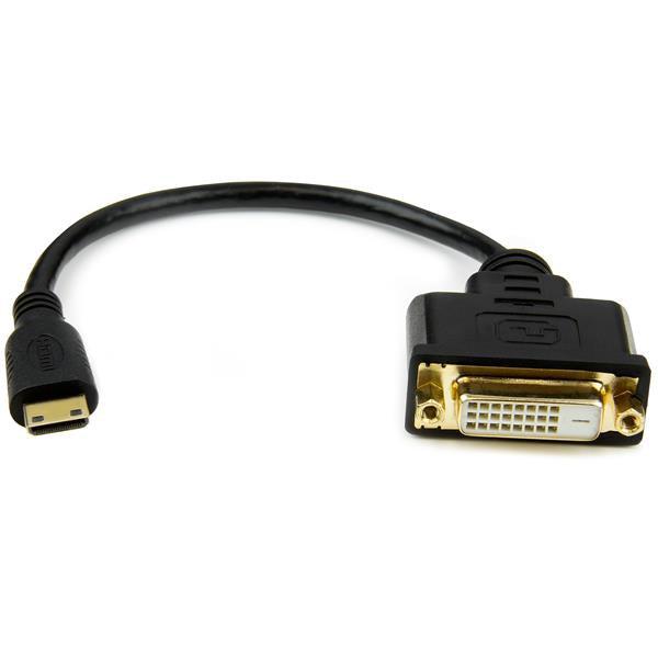 Startech.Com 8 In (20Cm) Mini Hdmi To Dvi Cable - Dvi-D To Hdmi Cable (1920X1200P) - 19 Pin Hdmi