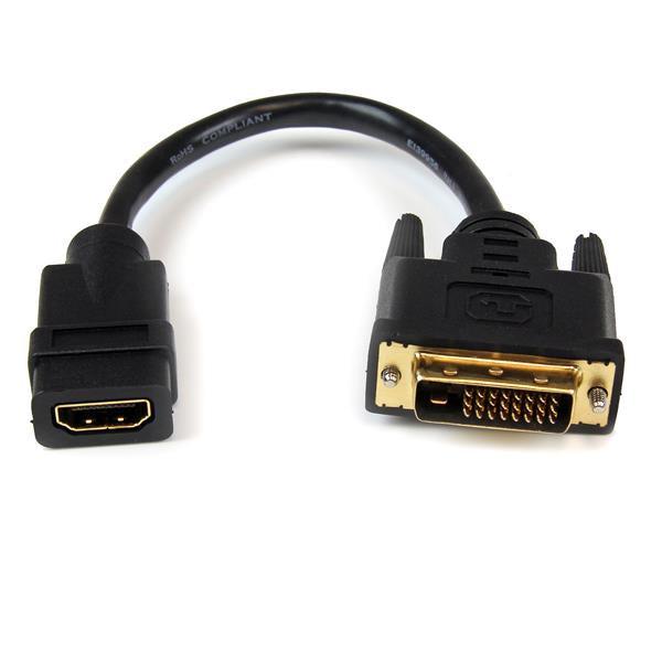 Startech.Com 8In Hdmi To Dvi-D Video Cable Adapter - Hdmi Female To Dvi Male