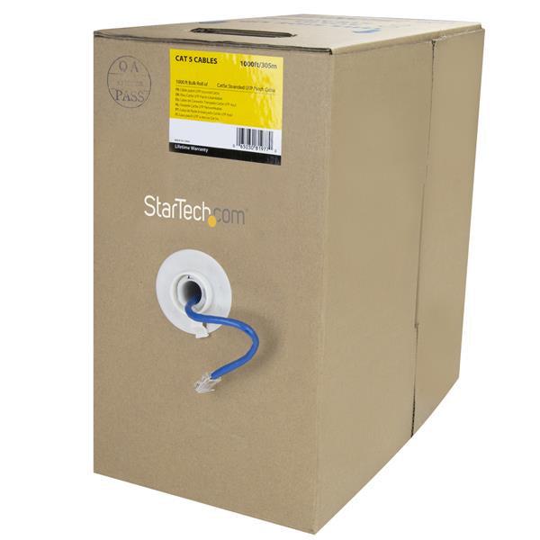 Startech.Com Bulk Cat 5E Ethernet Cable - 1000 Ft. - Stranded - Blue
