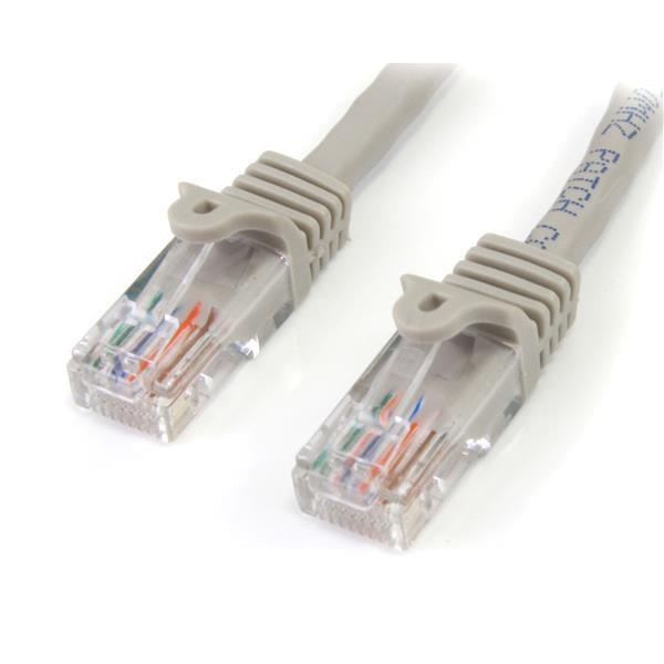 Startech.Com Cat5E Patch Cable With Snagless Rj45 Connectors – 1 Ft, Gray