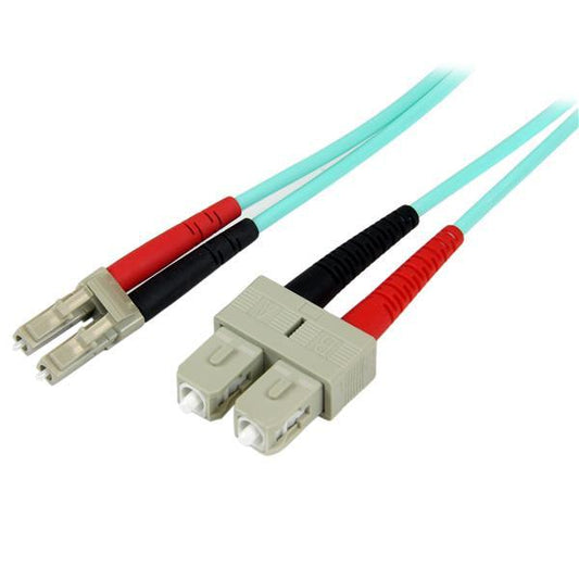 Startech.Com Fiber Optic Cable - 10 Gb Aqua - Multimode Duplex 50/125 - Lszh - Lc/Sc - 1 M