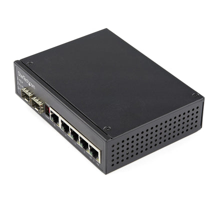 Startech.Com Industrial 5 Port Gigabit Ethernet Switch 5 Poe Rj45 +2 Sfp Slots 30W Poe+ 48Vdc