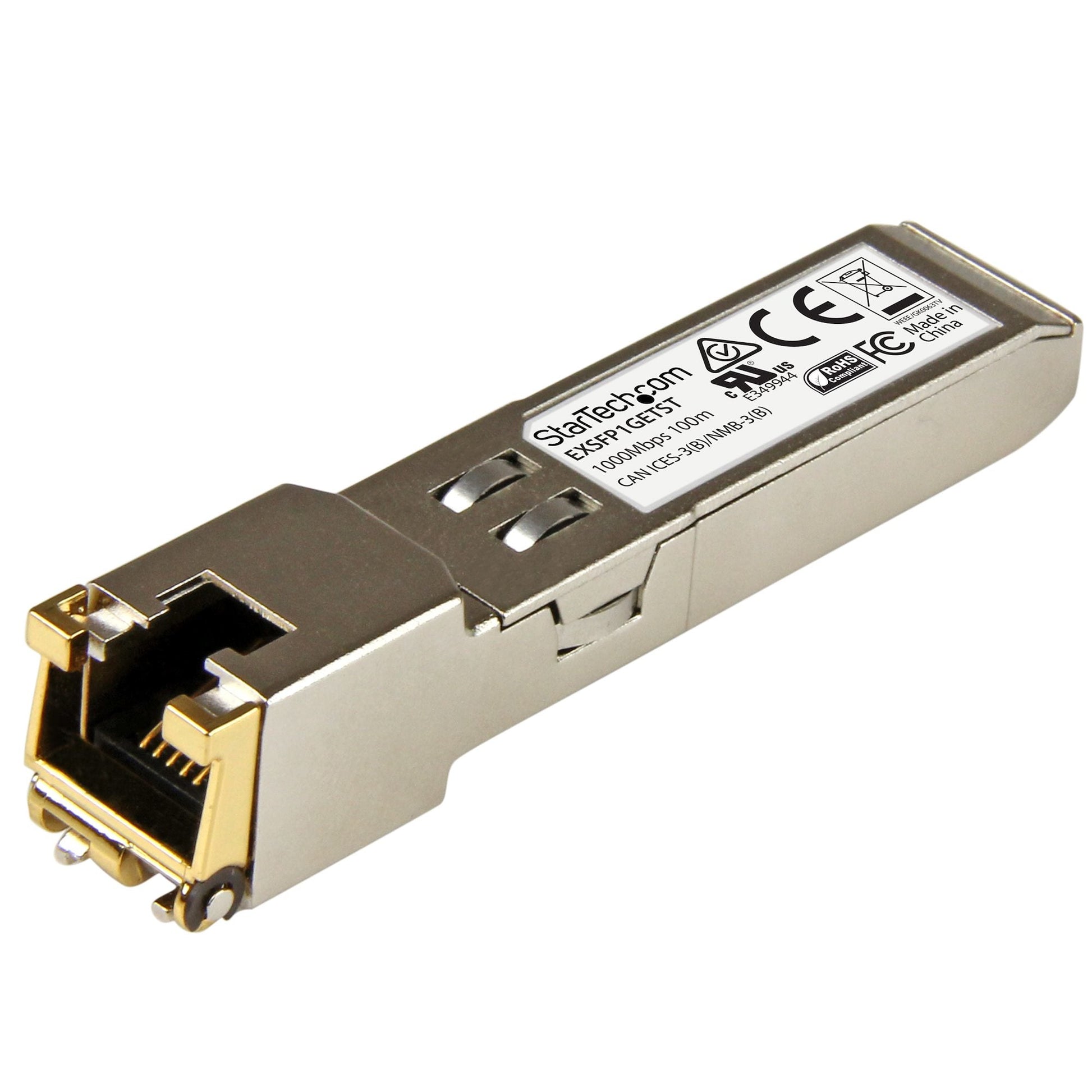 Startech.Com Juniper Ex-Sfp-1Ge-T Compatible Sfp Module - 1000Base-T - Sfp To Rj45 Cat6/Cat5E - 1Ge Gigabit Ethernet Sfp - Rj-45 100M