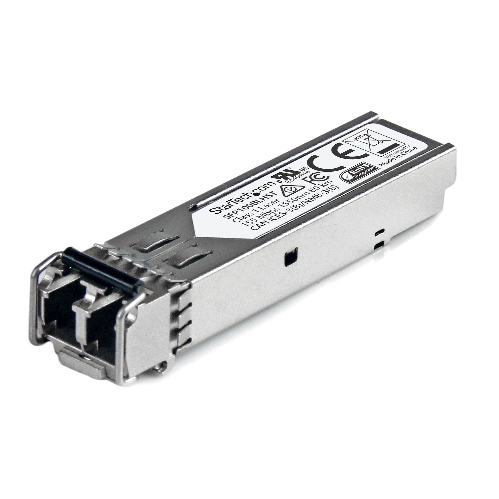 Startech.Com Msa Uncoded Sfp Module - 100Base-Lh - 100Mbe Single Mode Fiber (Smf) Optic Transceiver - 100Mb Ethernet Sfp - Lc 80Km - 1550Nm - Ddm