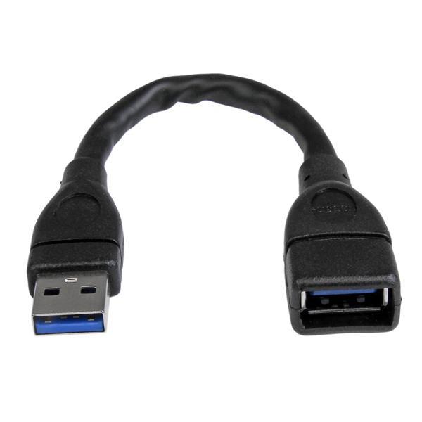 Startech.Com Usb 3.0 A-To-A Extension Cable - 6 In, Black