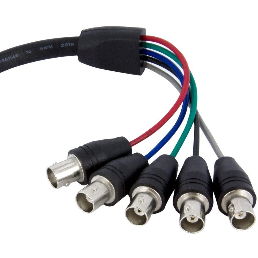 Startech.Com 1 Ft Coax Hd15 Vga To 5 Bnc Rgbhv Monitor Cable - M/F