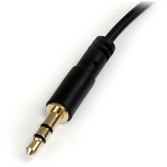 Startech.Com 1 Ft Slim 3.5Mm To Right Angle Stereo Audio Cable - M/M