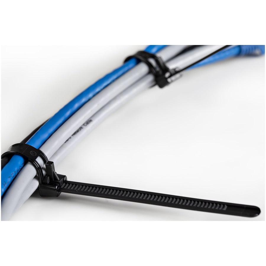 Startech.Com 100 Pack 10" Reusable Cable Ties - Black Extra Large Releasable Nylon/Plastic Zip Tie -
