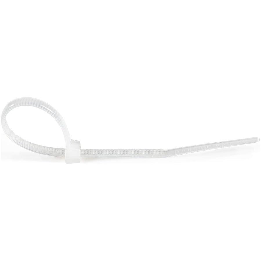 Startech.Com 100 Pack 4" Cable Ties - White Small Nylon/Plastic Zip Tie - Adjustable