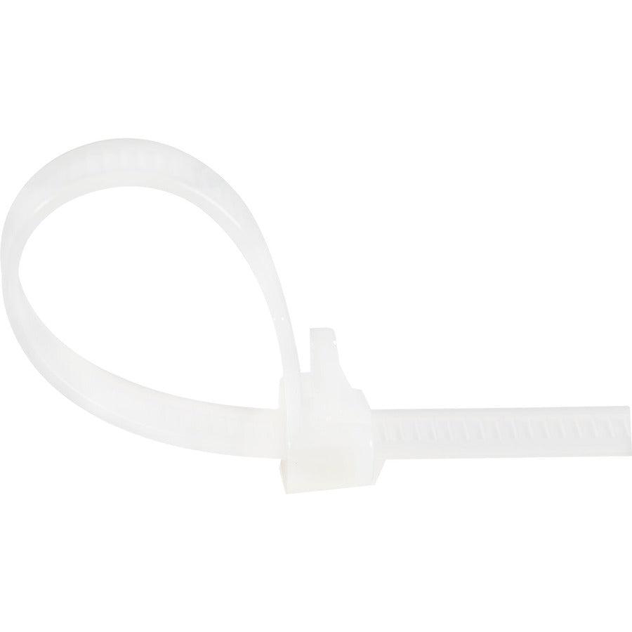 Startech.Com 100 Pack 6" Reusable Cable Ties - White Medium Releasable Nylon/Plastic Zip Tie -