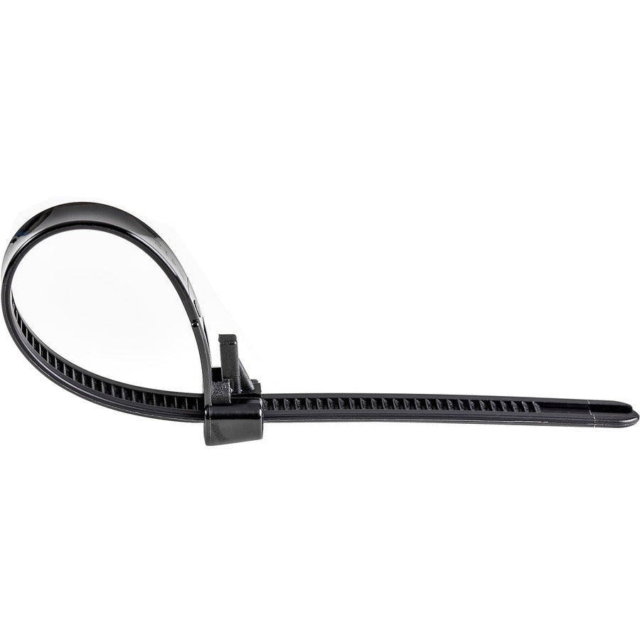 Startech.Com 100 Pack 8" Reusable Cable Ties - Black Large Releasable Nylon/Plastic Zip Tie -
