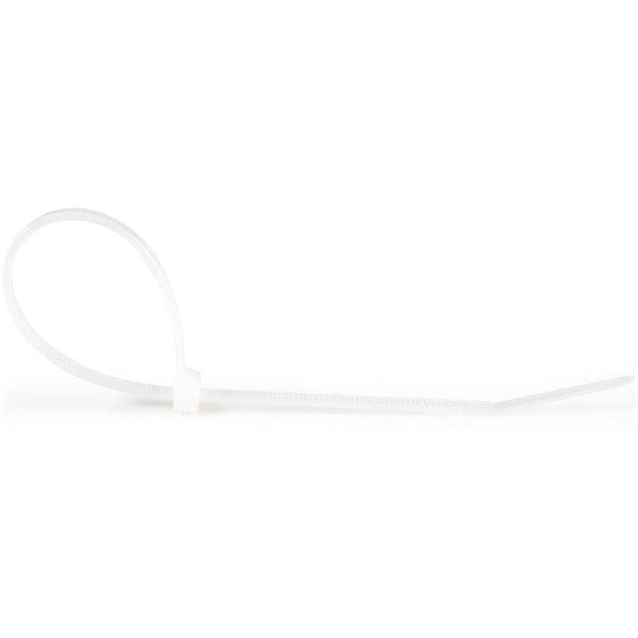 Startech.Com 1000 Pack 8" Cable Ties - White Large Nylon/Plastic Zip Tie - Adjustable