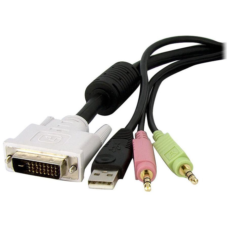 Startech.Com 10Ft 4-In-1 Usb Dual Link Dvi-D Kvm Switch Cable W/ Audio & Microphone