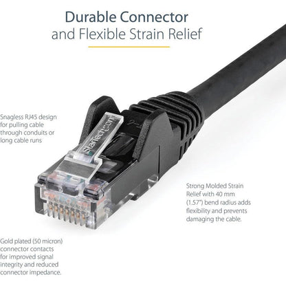 Startech.Com 15Ft (4.6M) Cat6 Ethernet Cable - Lszh (Low Smoke Zero Halogen) - 10 Gigabit 650Mhz N6Lpatch15Bk