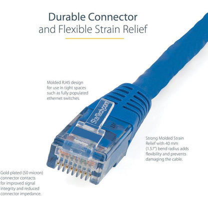 Startech.Com 15Ft Cat6 Ethernet Cable - Blue Cat 6 Gigabit Ethernet Wire -650Mhz 100W Poe Rj45 Utp C6Patch15Bl