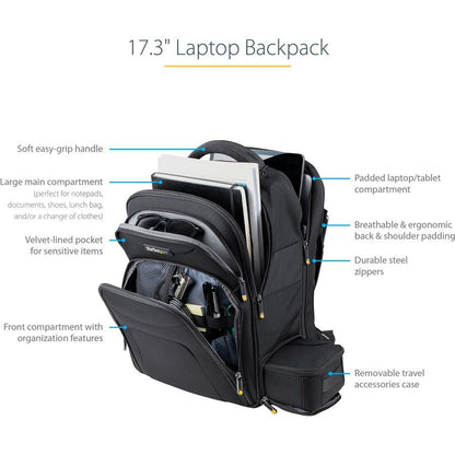 Startech.Com 17.3" Laptop Backpack With Removable Accessory Organizer Case - Professional It Tech