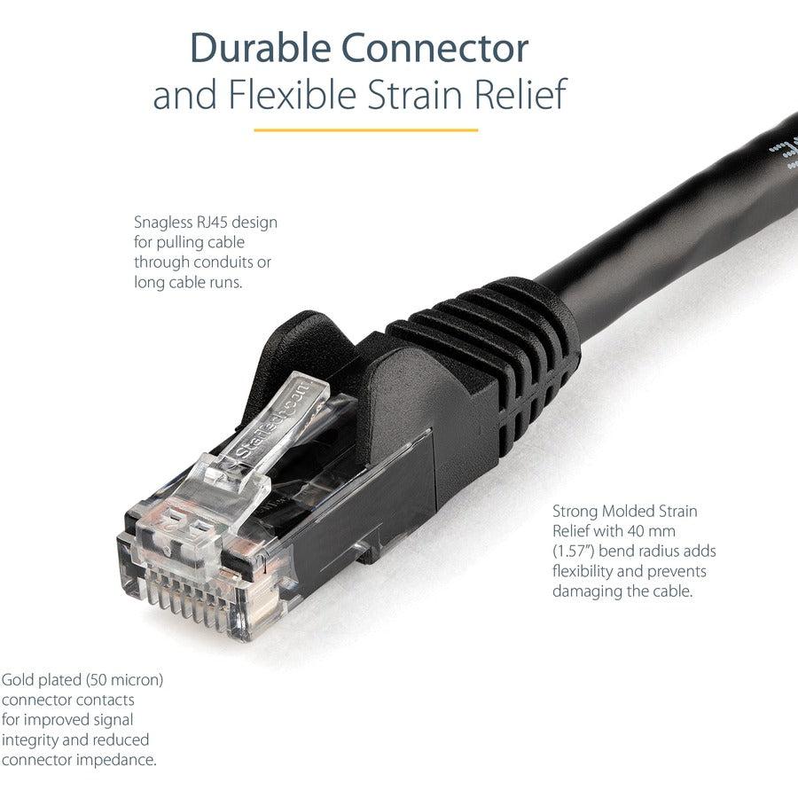 Startech.Com 1Ft Cat6 Ethernet Cable - Black Cat 6 Gigabit Ethernet Wire -650Mhz 100W Poe Rj45 Utp N6Patch1Bk