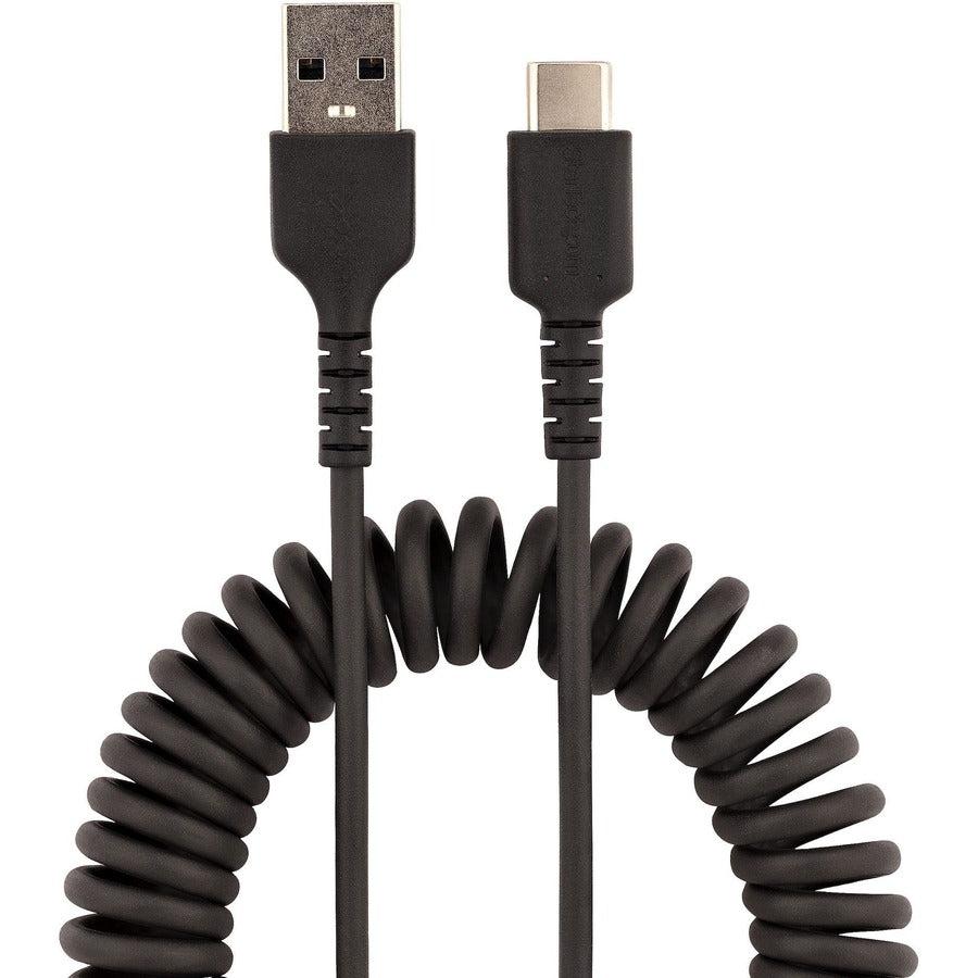 Startech.Com 1M Usb A To C Charging Cable, Coiled Heavy Duty Fast Charge & Sync, High Quality Usb