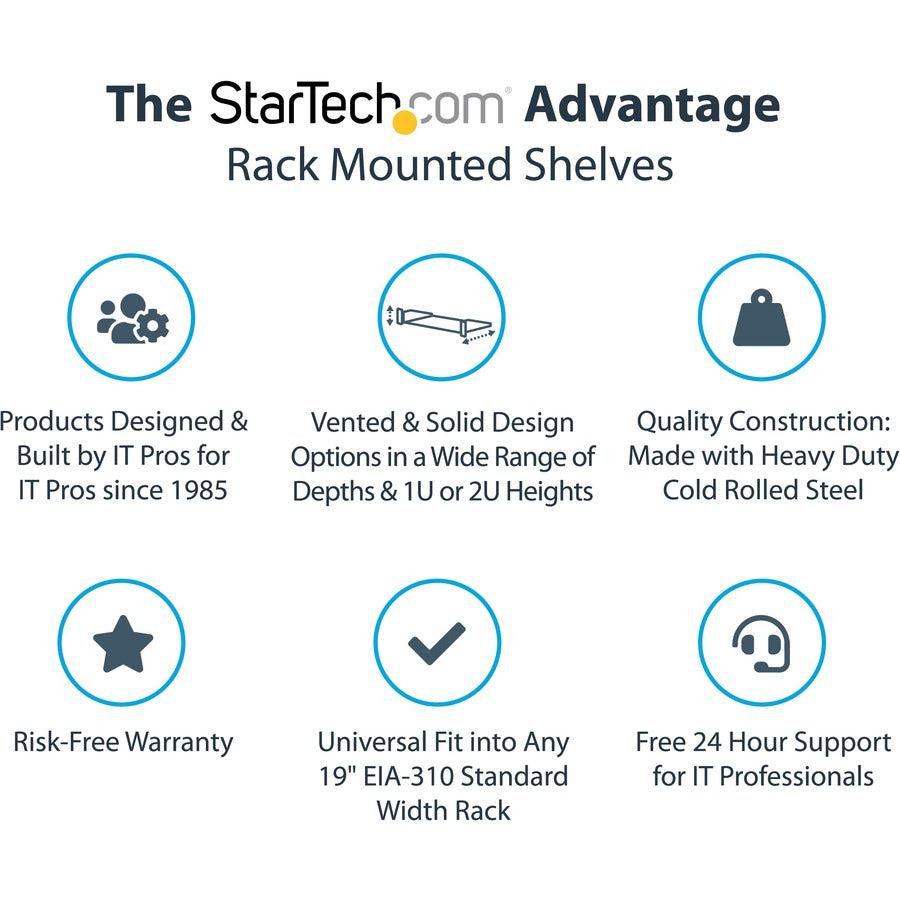 Startech.Com 1U Fixed Server Rack Mount Shelf - 10In Deep Steel Universal Cantilever Tray For 19"