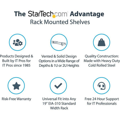 Startech.Com 1U Fixed Server Rack Mount Shelf - 10In Deep Steel Universal Cantilever Tray For 19"