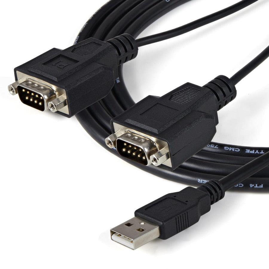 Startech.Com 2 Port Ftdi Usb To Serial Rs232 Adapter Cable With Com Retention