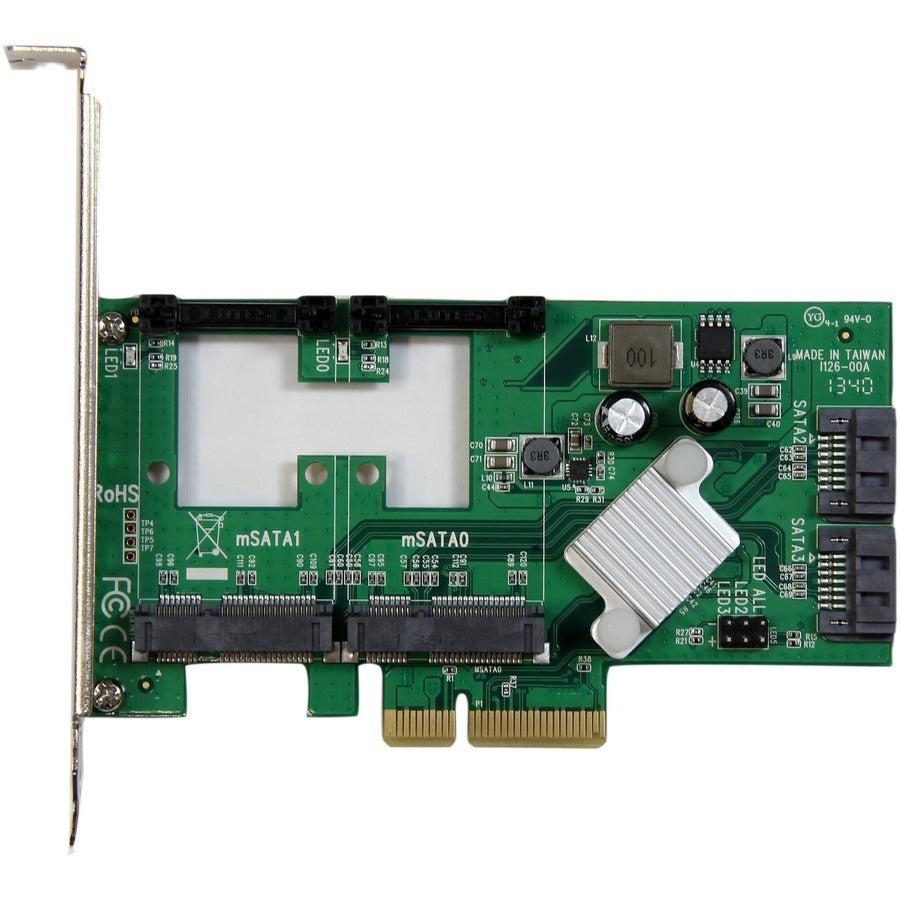 Startech.Com 2-Port Pci Express 2.0 Sata Iii 6Gbps Raid Controller Card With 2 Msata Slots And Hyperduo Ssd Tiering