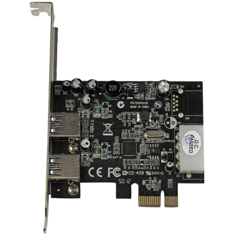 Startech.Com 2 Port Pci Express (Pcie) Superspeed Usb 3.0 Card Adapter With Uasp - Lp4 Power