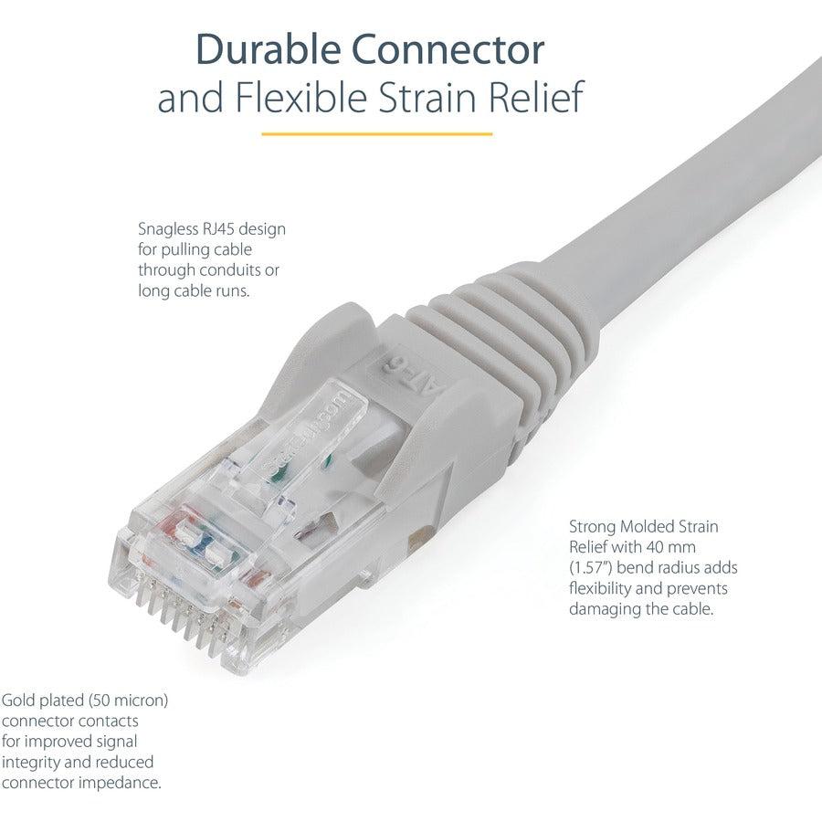 Startech.Com 20Ft Cat6 Ethernet Cable - Gray Cat 6 Gigabit Ethernet Wire -650Mhz 100W Poe Rj45 Utp N6Patch20Gr