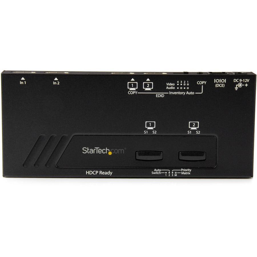 Startech.Com 2X2 Hdmi Matrix Switch - 4K With Fast Switching And Auto-Sensing