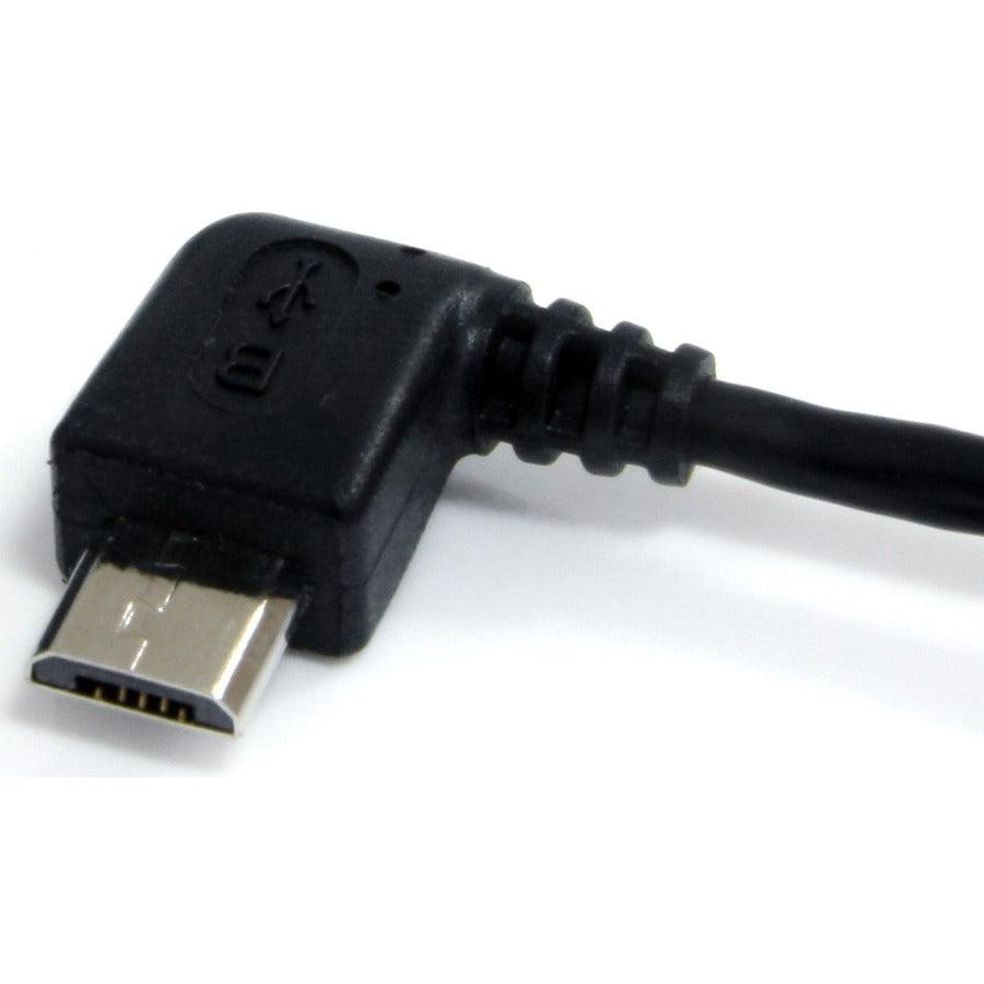 Startech.Com 3 Ft Micro Usb Cable - A To Left Angle Micro B