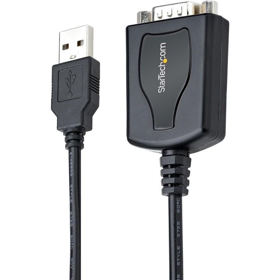 Startech.Com 3Ft (1M) Usb To Serial Cable With Com Port Retention, Db9 Male Rs232 To Usb Converter, Usb To Serial Adapter For Plc/Printer/Scanner, Prolific Chipset, Windows/Mac