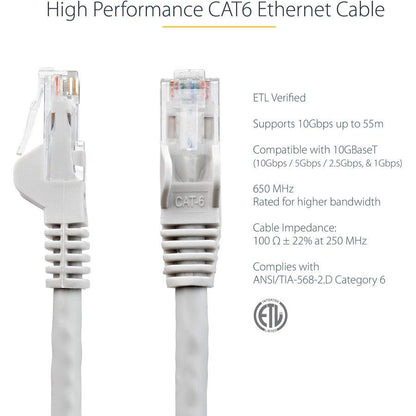 Startech.Com 3Ft Cat6 Ethernet Cable - Gray Cat 6 Gigabit Ethernet Wire -650Mhz 100W Poe Rj45 Utp N6Patch3Gr