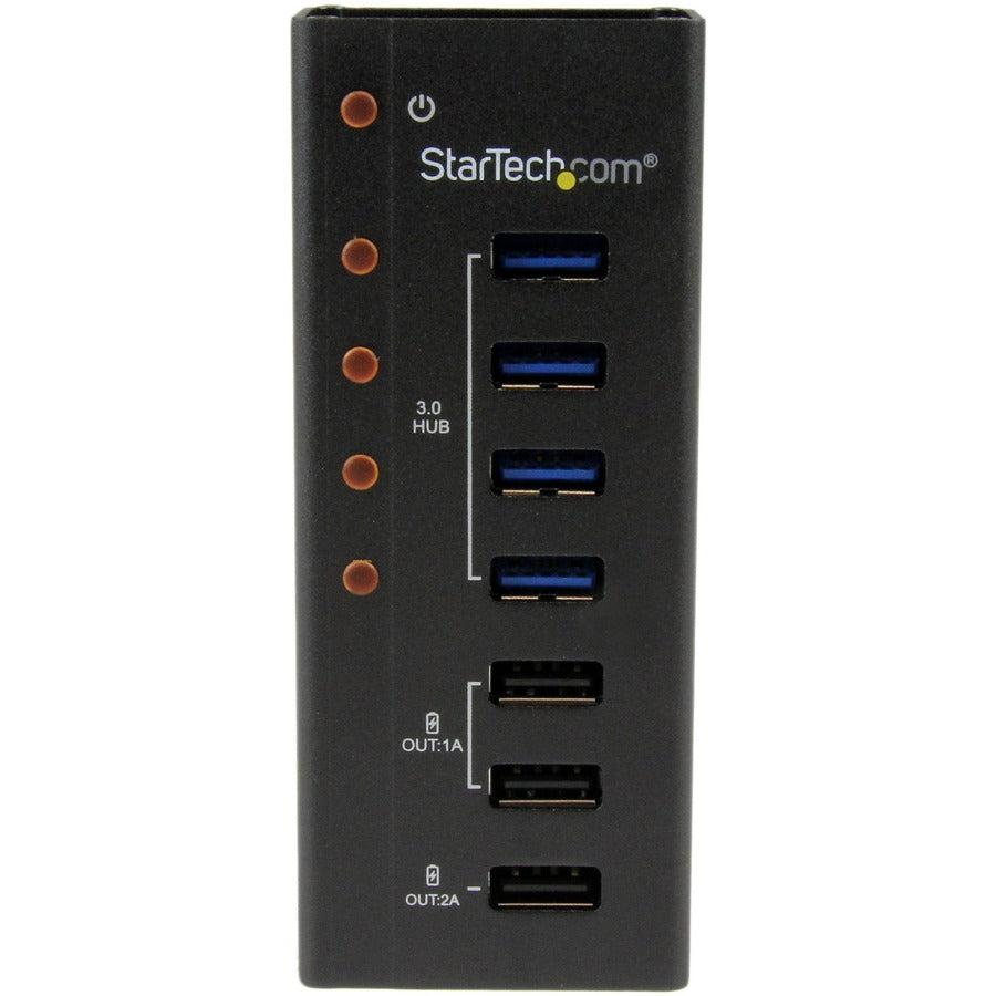 Startech.Com 4 Port Usb 3.0 Hub Plus 3 Dedicated Usb Charging Ports (2 X 1A & 1 X 2A) - Wall Mountable Metal Enclosure