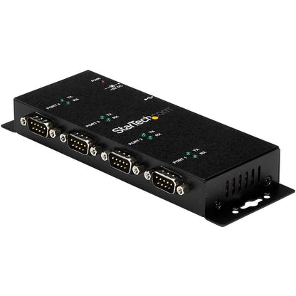 Startech.Com 4 Port Usb To Db9 Rs232 Serial Adapter Hub  Industrial Din Rail And Wall Mountable