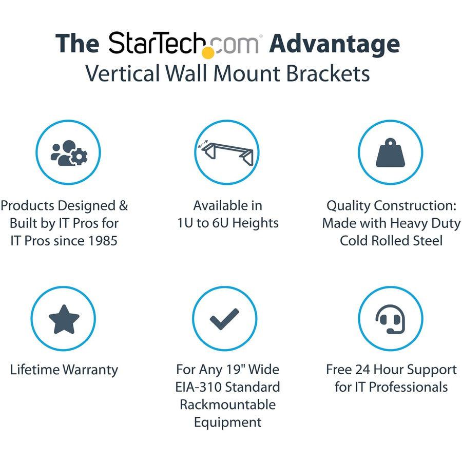 Startech.Com 4U 19In Steel Vertical Wall Mount Equipment Rack Bracket