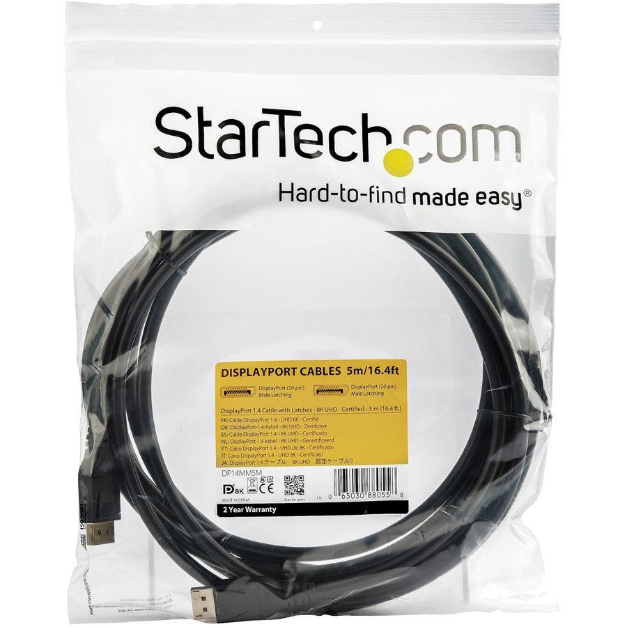 Startech.Com 5 M Vesa Certified Displayport 1.4 Cable - 8K 60Hz Hbr3 Hdr - 16 Ft Super Uhd