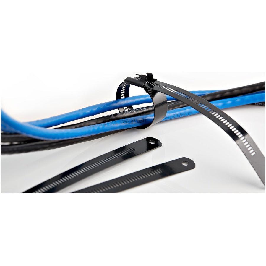 Startech.Com 50 Pack 9 Inch Stainless Steel Cable Tie - Metal Zip Ties - Nylon Coated Metal