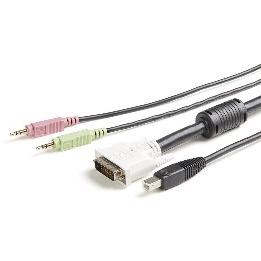 Startech.Com 6 Ft 4-In-1 Usb Dvi Kvm Cable With Audio And Microphone