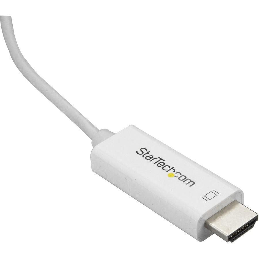 Startech.Com 6Ft (2M) Usb C To Hdmi Cable - 4K 60Hz Usb Type C To Hdmi 2.0 Video Adapter Cable - Thunderbolt 3 Compatible - Laptop To Hdmi Monitor/Display - Dp 1.2 Alt Mode Hbr2 - White