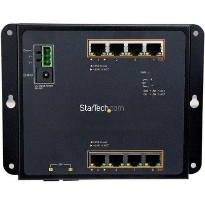 Startech.Com 8-Port Poe+ Gigabit Ethernet Switch Plus 2 Sfp Connections - Managed - Wall Mount With Front Access