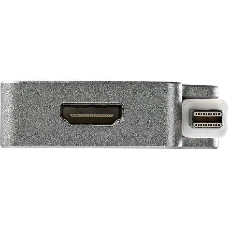 Startech.Com Aluminum Travel A/V Adapter: 3-In-1 Mini Displayport To Vga, Dvi Or Hdmi - 4K