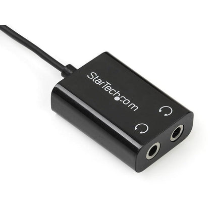Startech.Com Black Slim Mini Jack Headphone Splitter Cable Adapter - 3.5Mm Male To 2X 3.5Mm Female