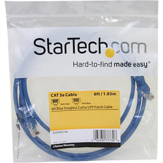 Startech.Com Cat5E Patch Cable With Snagless Rj45 Connectors  6 Ft, Blue