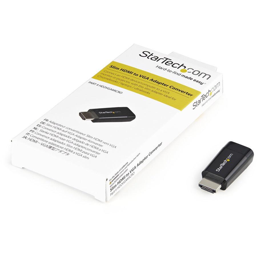 Startech.Com Compact Hdmi To Vga Adapter Converter - Ideal For Chromebooks Ultrabooks & Laptops  1920X1200/1080P