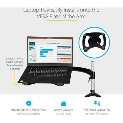 Startech.Com Desk Mount Laptop Arm - Full Motion Articulating Arm For Laptop Or Single 34" Monitor -