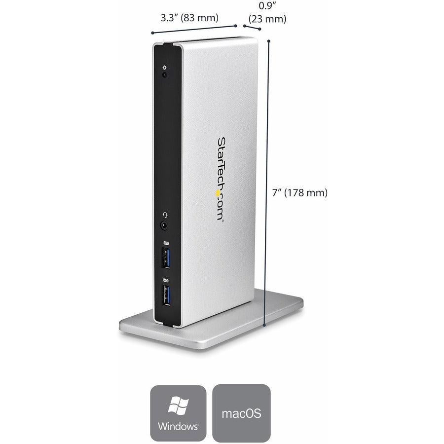 Startech.Com Dual-Monitor Usb 3.0 Docking Station With Dvi And Vertical Stand