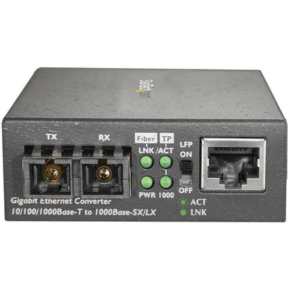 Startech.Com Gigabit Ethernet To Sc Fiber Media Converter - 1000Base-Lx - Single-Mode - 10 Km