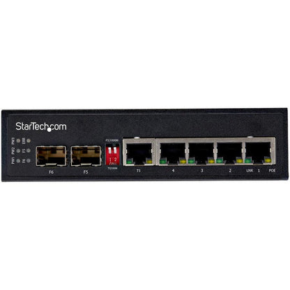 Startech.Com Industrial 5 Port Gigabit Ethernet Switch 5 Poe Rj45 +2 Sfp Slots 30W Poe+ 48Vdc