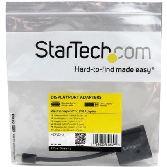 Startech.Com Mini Displayport To Dvi Adapter - Mini Dp To Dvi-D Converter - 1080P Video - Mdp Or Mdp2Dvi3